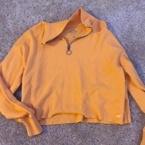 Yellow hollister quarter zip